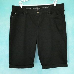 Rafaella Black Denim Bermuda Shorts 22w - image 1